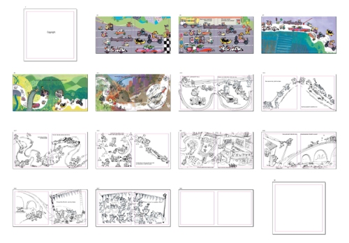 rough storyboard for MINIRACER