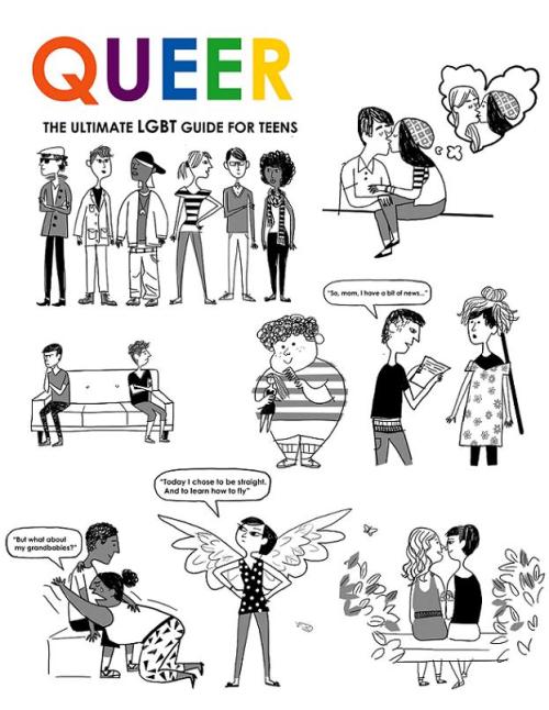 Black and white illustrations by Christian Robinson from "Queer: The Ultimate LGBT Guide for Teens", © 2011 Zest Books